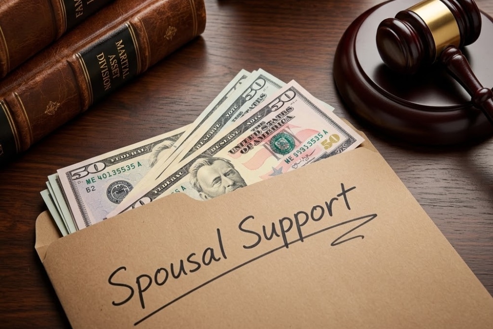 Two gold wedding bands rested on torn divorce paperwork, symbolizing separation.